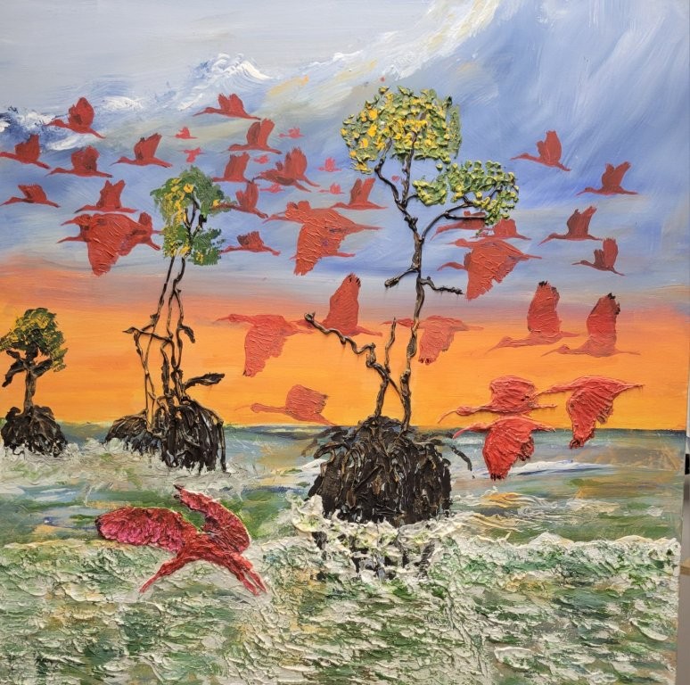 Ibis Returning to Roost